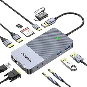 USB 3.0 Laptop Docking Station Triple Display 2 HDMI VGA Dual Monitor Hub