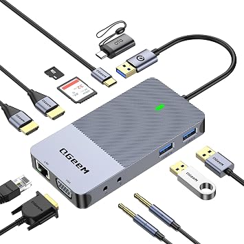 USB 3.0 Laptop Docking Station Triple Display 2 HDMI VGA Dual Monitor Hub