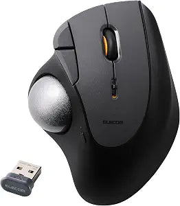 ELECOM IST Plus Wireless Trackball Mouse, Bluetooth and USB 2.4GHz, 3-Device Connection, Silent Click, 36mm Ergonomic Thumb Design, Programmable for Windows Mac