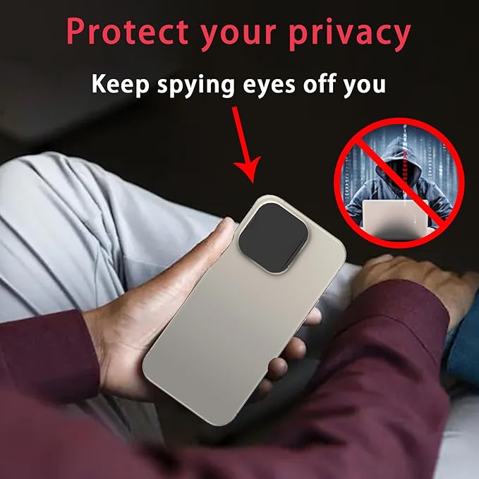 Phone Camera Lens Cover Compatible for Phone 16 Pro/ 16 Pro Max,Camera Lens Protector to Protect Privacy and Security,Strong Adhesive Black-2 Pack