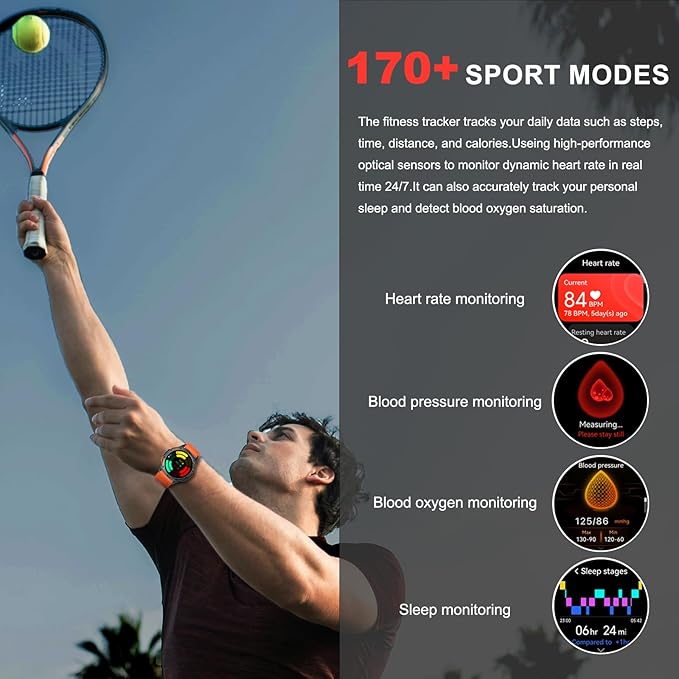 Military Smart Watches Built-in GPS, 170+ Sport Modes for Men with Flashlight, Smartwatch for Android Phones and iPhone, 1.43" AMOLED Screen Bluetooth Call Compass Altimeter (Black & Camo (2 Bands))