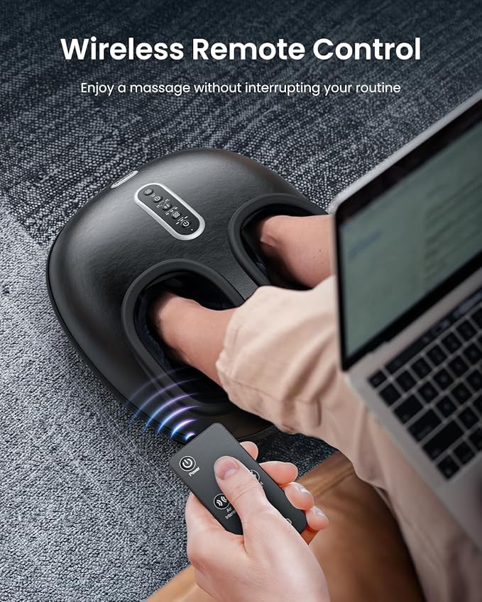 RENPHO Foot Massager with Heat, [2026 Upgraded] Birthday Christmas Gifts for Women Men Elderly, FSA Eligible Shiatsu Foot Massager for Plantar Fasciitis, Deep-Kneading, Air Squeezing Feet Massager