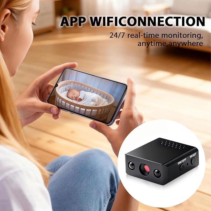 Upgraded Indoor Security Mini Camera,HD Nanny Cam for Home Security，WiFi Camera Wireless Surveillance, Motions Detection Auto Night Vision.for Home/Pet/Baby/Office withs App function Remote Viewing