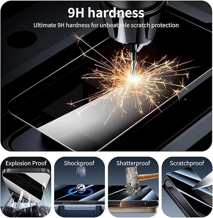Privacy Screen & Camera Lens Protector for Samsung Galaxy S25 Edge, Anti-Spy Tempered Glass, Private Black Protection, 9H Hardness Anti-Scratch 2.5D Curved Edges Case-Friendly, 3 Pack Each