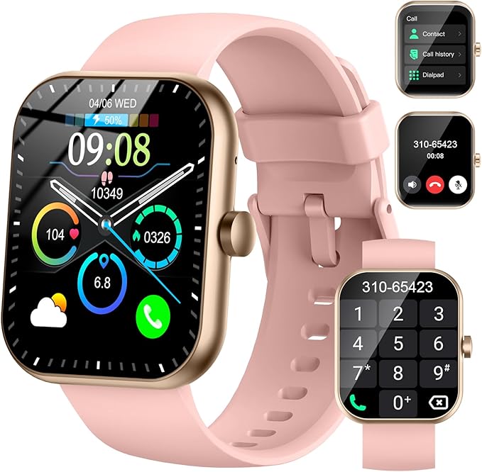 Smart Watch for Women(Answer/Make Call), 1.96" HD Smartwatch 2025 New Fitness Watch with 110+ Sport Modes/Heart Rate/Sleep Monitor/Pedometer, IP68 Waterproof Fitness Activity Tracker for Android iOS