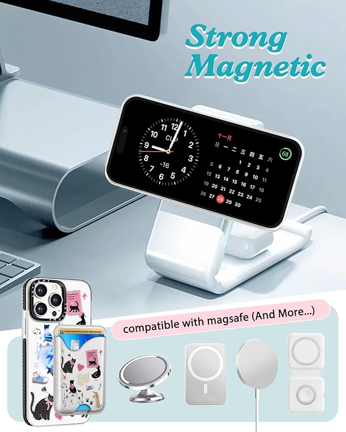 Toycamp for iPhone 14 Pro Max Case - Compatible with Magsafe Credit Card Holder Wallet Magnetic Cute Women Teen Girls Kawaii Girly Unique Cats Dogs Design Phone Cover for iPhone 14 Promax