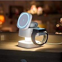 【2026 Upgraded】4 in 1 Wireless Charger, 3 in 1 Wireless Charging Station with Night Light for MagSafe Charger, 15W Magnetic Travel Stand for iPhone17/Air/Pro/Max/16/15/14/13/12, Apple iWatch, Airpods - Image 1