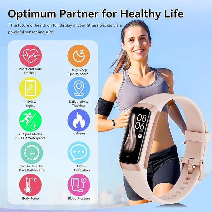 Fitness Tracker with 24/7 Heart Rate, Blood Oxygen Blood Pressure Sleep Monitor,20+ Sports Modes Smart Watches for Women/Men, Activity & Step Tracker Smart Watch for Android/iOS Phones