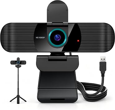 Pro HD 1080p/30fps Webcam with Tripod, External USB Camera for PC/Laptop