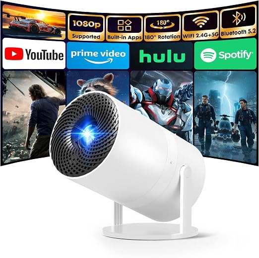 [Built-in Apps] Mini Projector with Wifi and Bluetooth 1080P Supported