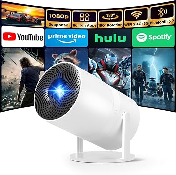 [Built-in Apps] Mini Projector with Wifi and Bluetooth 1080P Supported