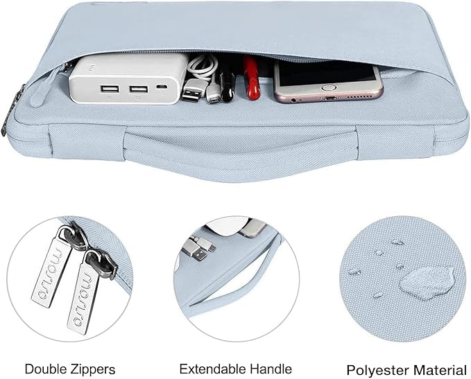 MOSISO Compatible with MacBook Air 13 inch Case M5 2026 M4 2025 M3 M2 2024-2022 A3449 A3240 A3113 A2681,Hard Shell&Sleeve Bag&Keyboard Skin&Webcam Cover&ScreenFilm for MacBook Air 13.6, Baby Blue