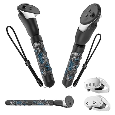 Upgraded Controller Extensions Gorilla Tag Long Arms for Meta Quest 3S/Quest 3 Beat Saber Handles Golf Club Attachment VR Sticks Controller Grips for Quest 3S/3 VR Gaming UG Accessories (Phantom)
