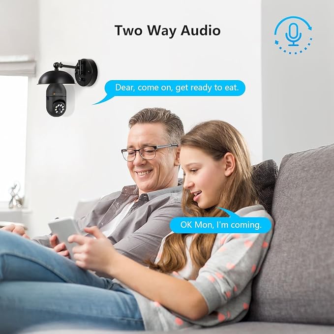 Jennov 2K Light Bulb Security Camera Wireless Outdoor, Indoor Light Socket Cameras for Home Security, Human Detection, 355°, Color Night Vision, 5G/2.4G WiFi, Screw in, Compatible with Alexa