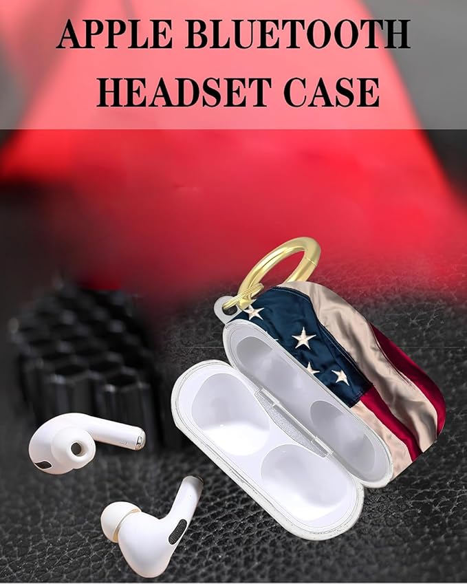 Compatible with Airpod Pro 2nd/1st Generation,Full Protection Cover for Women,Accessories Hard Case Portable & Shockproof for Airpod Pro 2nd Charging Case 2023/2022/2019(Retro American Flag)