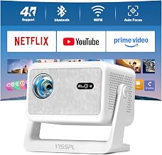 [4000ANSI & Now with Netflix] 4K Smart Projector with WiFi and Bluetooth, Auto Focus & Keystone Mini Projector with Stand, Outdoor Home Theater Small Proyector for bedroom(white) - Image 1