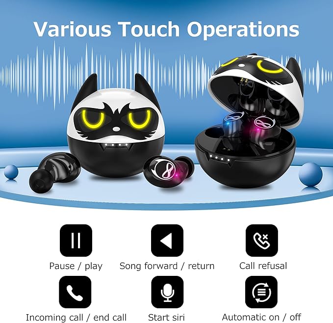 Kid Earbuds, 85dB Volume Limit, Wireless Earbuds for Kids, 36H Playtime, Girls Boys Bluetooth Headphones with Mic, Fast Charging, Small Ear Buds for Kids for iPad/Tablet/Travel/School, Frog