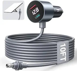 10FT Car Adapter for Starlink Mini, Dual PD 30W + USB A 18W Ports for Cars