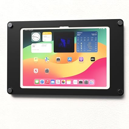 Acrylic Wall Mount Floating Frameless Display with Metal Standoff for iPad 10 10.9, 11 A16 Tablet (Black, iPad 10/11)