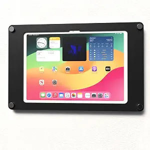 Acrylic Wall Mount Floating Frameless Display with Metal Standoff for iPad 10 10.9, 11 A16 Tablet (Black, iPad 10/11)
