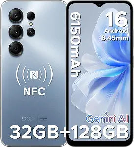 Note56X Pro Android 16 Unlocked Smartphone, 32GB+128GB/2TB Expand, 6.56" HD+ 90Hz Display, Dual SIM 4G Cell Phone, 13MP+8MP, 6150mAh Battery, Gemini AI, Widevine L1, NFC
