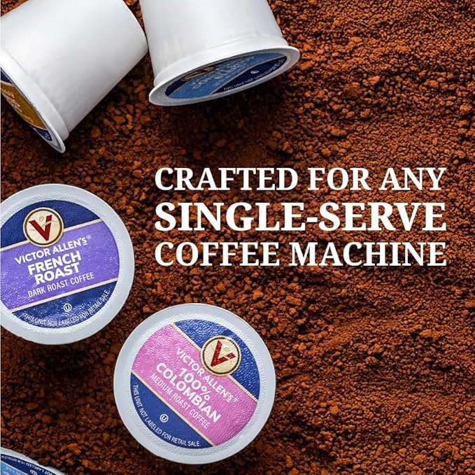 Victor Allen's Coffee Variety Pack (Morning Blend, 100% Colombian, Donut Shop Blend, French Roast), 42 Count, Single Serve Coffee Pods for Keurig K-Cup Brewers