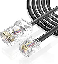 Telephone Line RJ45 to RJ11 Adapter Converter Cable, 6.6 FT, 3 Pack
