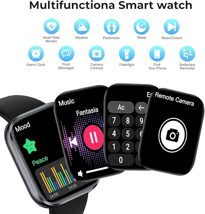 Fitness Tracker (Answer/Make Call)，Smart Watch 24/7 Heart Rate Spo2 Blood Pressure Monitor Sleep Tracker, 120 Sports Modes Pedometer Calorie Step Tracker, Waterproof Activity Tracker for Women Men
