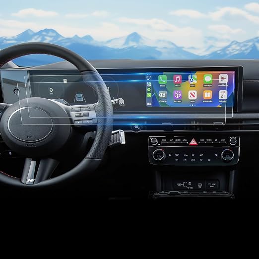 For 2PCS Integrated 2025 2026 Hyundai Tucson & Tucson Hybrid 12.3 Inch Dual Displays High Clarity Screen Protector - Tucson & Tucson Hybrid Accessories