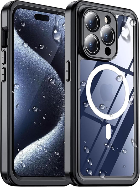 2025 New Designed for iPhone 15 Pro Max Case Waterproof, [Compatible With MagSafe][Built-in Screen & Camera Protector][Full Body Shockproof][IP68 Underwater][Dustproof][Dropproof] Phone Case 6.7"