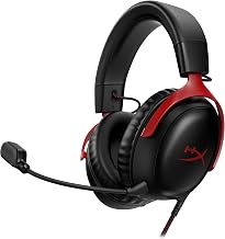 HyperX Cloud III – Wired Gaming Headset, PC, PS5, Xbox Series X|S, Angled 53mm Drivers, Spatial Audio, Memory Foam, Durable Frame, Ultra-Clear 10mm Mic, USB-C, USB-A, 3.5mm – Black/Red - Image 1