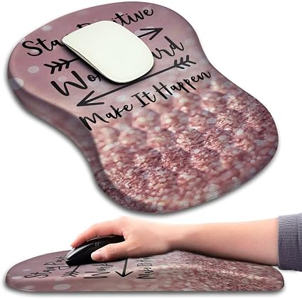 Mouse Pad Wrist Support, Ergonomic Mouse Pad with Massage Dot, Comfortable Computer Mouse Pad for Laptop, Wrist Rest Pain Relief Mousepad with Non-Slip PU Base for Office & Home, 12 x 8 in