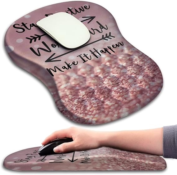 Mouse Pad Wrist Support, Ergonomic Mouse Pad with Massage Dot, Comfortable Computer Mouse Pad for Laptop, Wrist Rest Pain Relief Mousepad with Non-Slip PU Base for Office & Home, 12 x 8 in