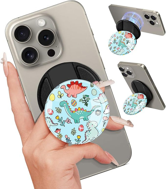 Kidcube Phone Grip Compatible with Magsafe - Magnetic Phone Grip Stand Cute Cartoon Finger Grip Kickstand Ring Holder Women Girls Compatible with Magsafe Accessories for iPhone 16/15/14/13/12 Series