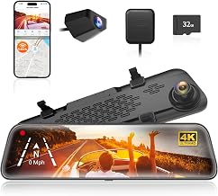 WOLFBOX G840S 12" 4K Mirror Dash Cam Backup Camera with 32GB Card and GPS - Image 1