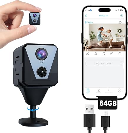 Funstorm 4K Security Camera with 64GB SD Card, Battery Powered Security Cam, 100-Day Standby, AI Human Detection, Night Vision, Real-Time Alert, Baby Monitor, Pet Cam for Home or Office