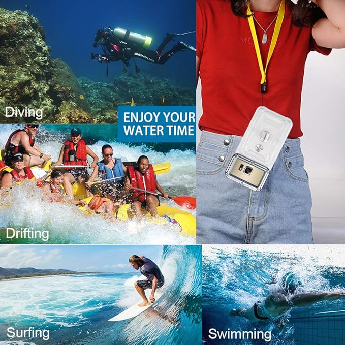 Underwater Photography Waterproof Phone Case Pouch for Android 5.0-5.2 Enhanced Underwater Cell Phone Dry Bag with Armband O Lens Ring Full Sealed Waterproof Case IPX8 Certified