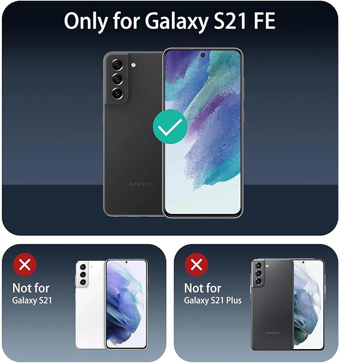 Privacy Screen & Camera Lens Protector for Samsung Galaxy S21 FE, Anti-Spy Tempered Glass, Dark Private Black Protection, 9H Hardness Anti-Scratch Double Shatterproof Case-Friendly, 3-Pack Each