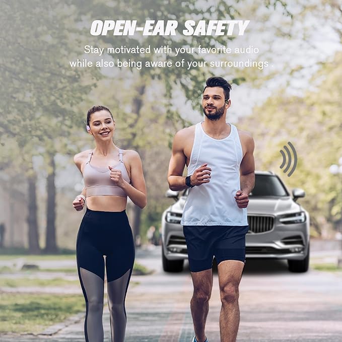 Over The Ear Earbuds Open Ear Buds Headphones Over Ear Air Bone Conduction Earbuds Earphones Bone Conducting Air Bone Conduction Headphones Bluetooth Over-Ear Black