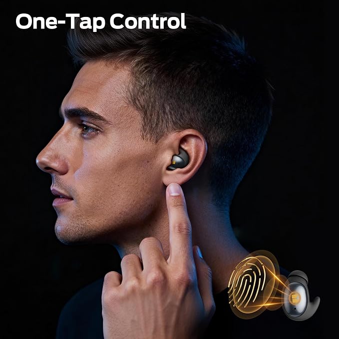 Monster Sleep Ear100 Ear Buds, Sleep Earbuds with Stereo Sound, Design for Side Sleeper, 32H Playtime, Bluetooth 6.0, ENC Noise Cancelling, IPX6 Waterproof Mini Headphones, Black