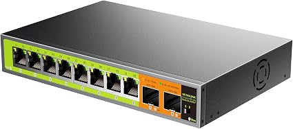 10-Port Multi-Gigabit Unmanaged Switch, 8x2.5G +2x10G SFP+
