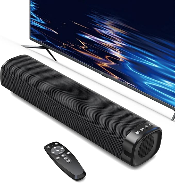 Sound Bar – 50W, Sound Bar for Smart TV, Sound Bar with Bluetooth 5.0, Optical/AUX Connectivity, Remote Control, Wall-Mountable Home Theater Audio, Compatible with TV, PC, and Phone