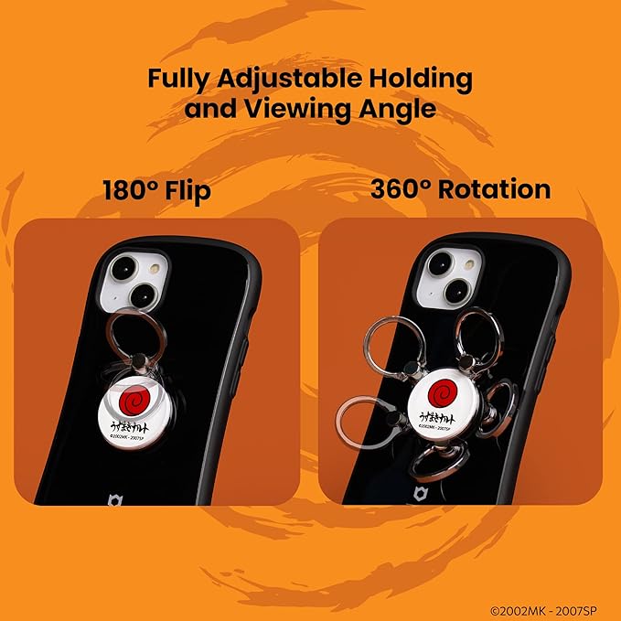 iFace Naruto Shippuden Anime Licensed Smartphone Ring Holder Kickstand Accessory ??Stick On Phone Stand/Hand Gripper Compatible with iPhone, Samsung Galaxy, etc. - Naruto (Uzumaki Clan) Symbol