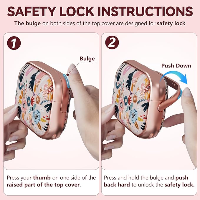 Inesore for AirPods Pro 2nd Generation Case Cover with Lock, Flowers Cute AirPod Pro 2 Case Hard iPod Pro Cases for Women Girls with Cleaner Kit for AirPod Pro Cases (2023 USB-C /2022/2019) - Pink