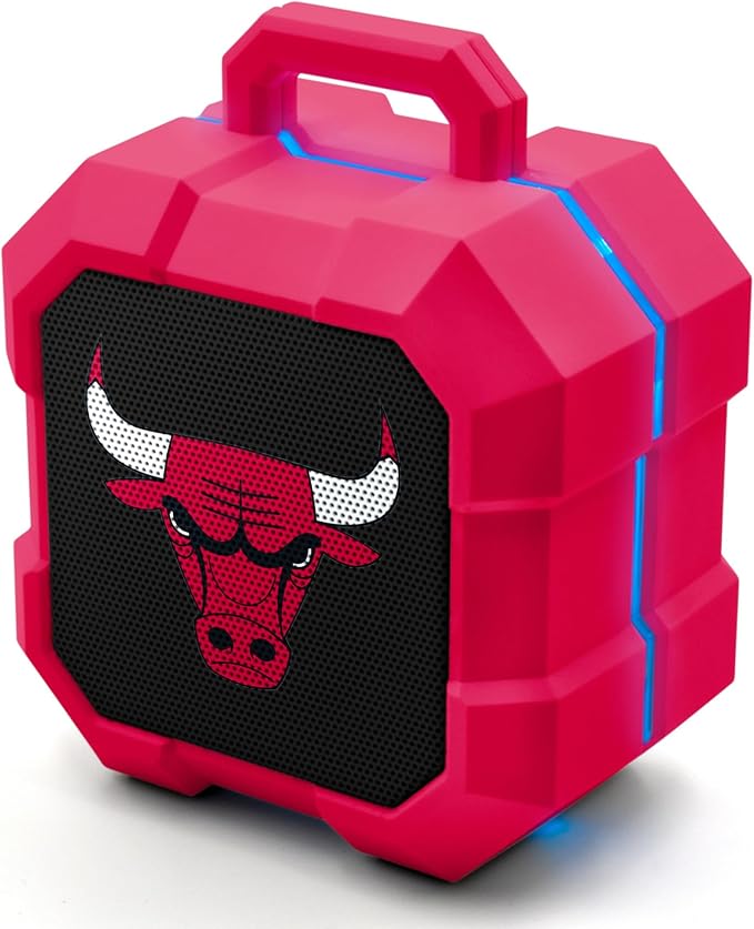 SOAR NBA Shockbox LED Wireless Bluetooth Speaker - Water Resistant IPX4, 5.0 Bluetooth with Over 5 Hours of Play Time - Small Portable Speaker - Officially Licensed NBA, Perfect Home & Outdoor Speaker