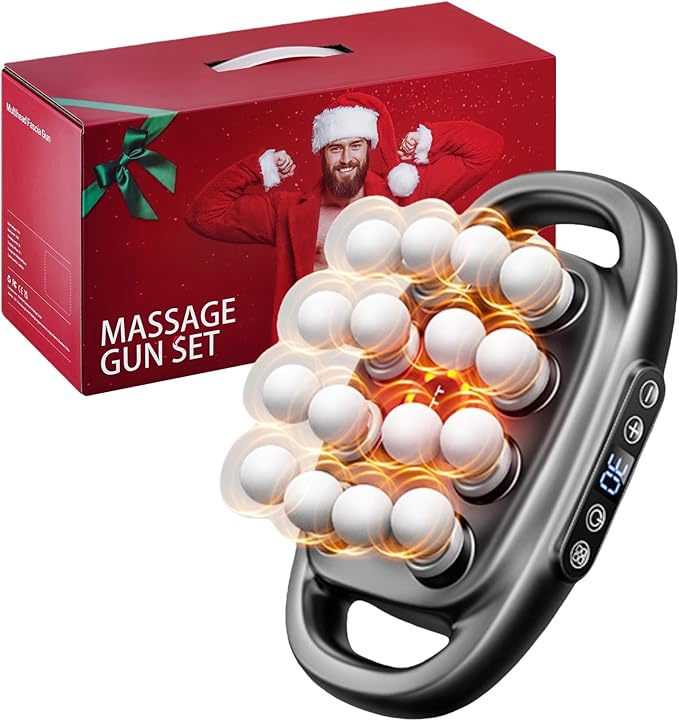 Upgraded 16 Head Massage Gun Set, 16-Drive 8-Head Massage Gun Deep Tissue with 30 Levels & 3 Modes for Thighs, Arms, Waist, Back(Christmas Limited)