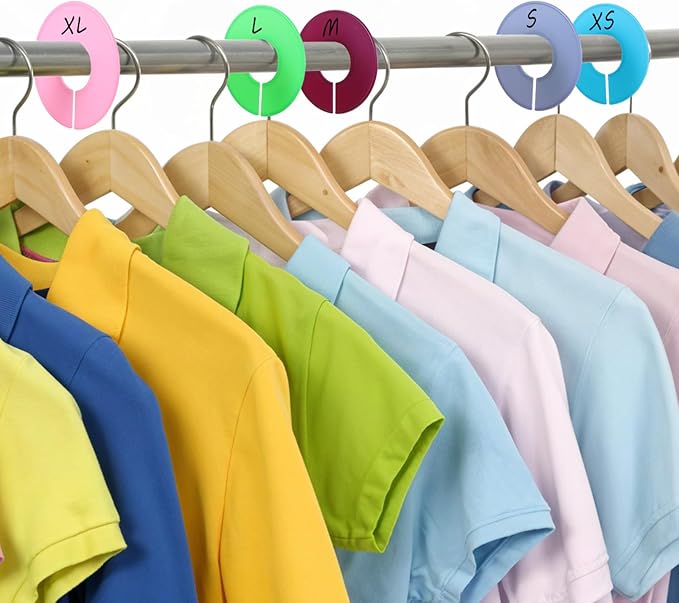 80Pcs Closet Dividers for Hanging Clothes, 10Colors Clothing Rack Size Divider Clothes Size Dividers Clothing Rack Divider Separators for Cloth Sorting Organization