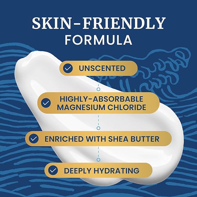 Magnesium Lotion to Relieve Muscle Cramps & Soreness | Calming & Recovery Support, Muscle Relaxation | Topical Magnesium Cream for Leg Cramps | Maximum Absorption | with Shea Butter | 8 fl oz.