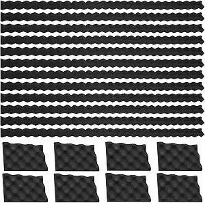20 Pcs Foam Speaker Ring Kit 1” Thick Self Adhesive Speaker Ring Baffle Include 12 Acoustic Foam Strips 8 Wave Reflection Pads Fits 1" to 6" x 9", Waterproof Improves Sound Reduces Vibration