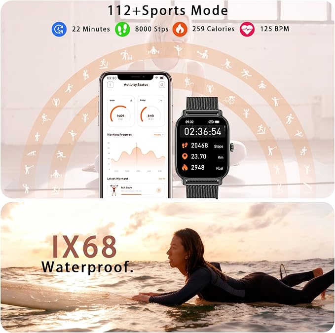 Smart Watch for Women Men Fitness: Make Answer Call Digital Mens Watches Waterproof Running Smartwatch for Android Phone iPhone Samsung Compatible Heart Rate Monitor SpO2 Pedometer Step Tracker